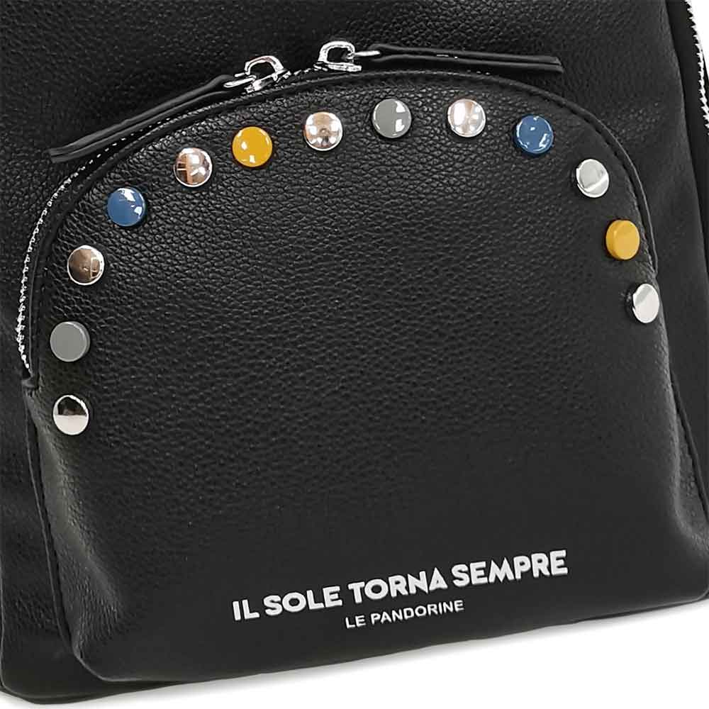 Le Pandorine Zainetto Brenda Con Borchie Multicolor Colore Nero