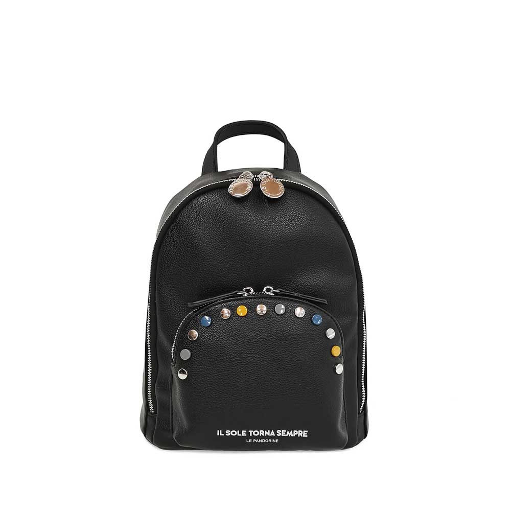 Le Pandorine Zainetto Brenda Con Borchie Multicolor Colore Nero
