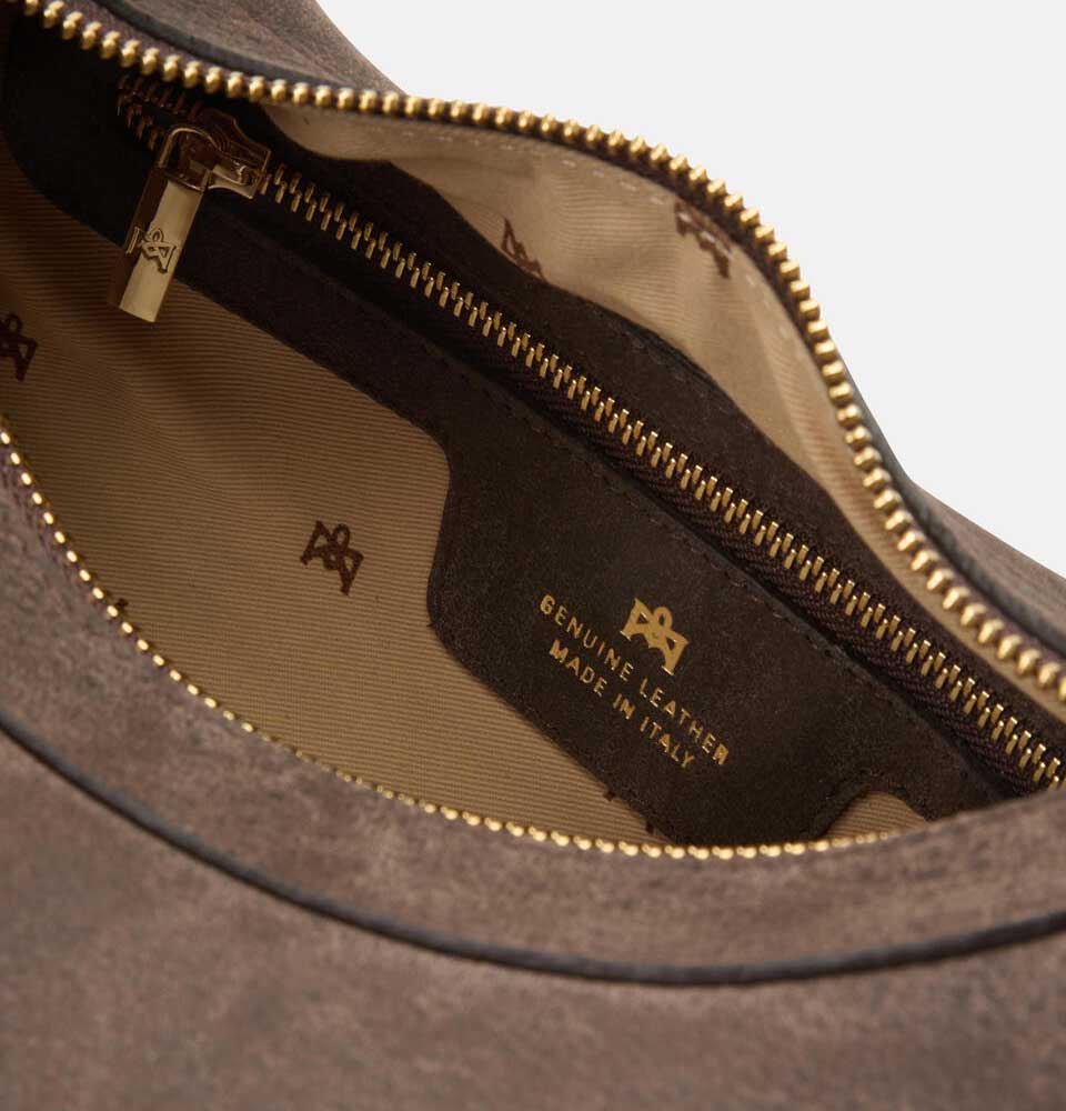 Cuoieria Fiorentina | Borsa Hobo Grande Eva in Nabuk | Cioccolata