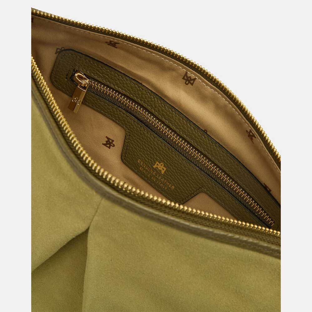 Cuoieria Fiorentina | Pouch con Frange Emma in Pelle Scamosciata | Bosco