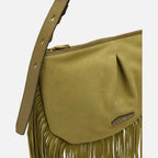 Cuoieria Fiorentina | Pouch con Frange Emma in Pelle Scamosciata | Bosco