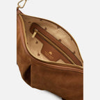Cuoieria Fiorentina | Pouch con Frange Emma in Pelle Scamosciata | Caramel