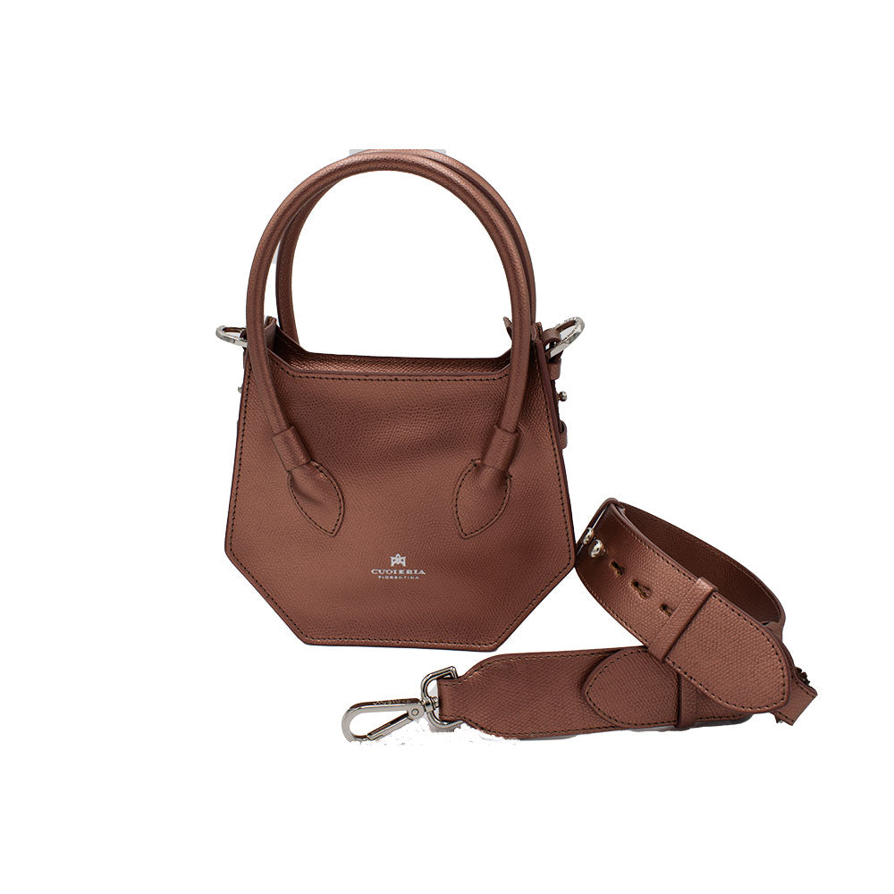 Cuoieria Fiorentina Borsa Tote Piccola Penta Color Oro Rosa