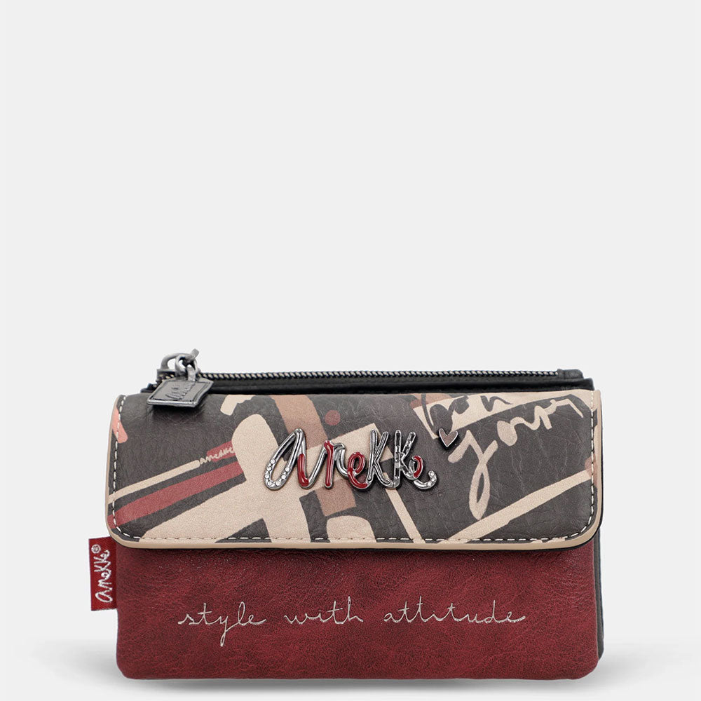 Anekke Portamonete con Patta | Doppio Scomparto | Collezione Parisian