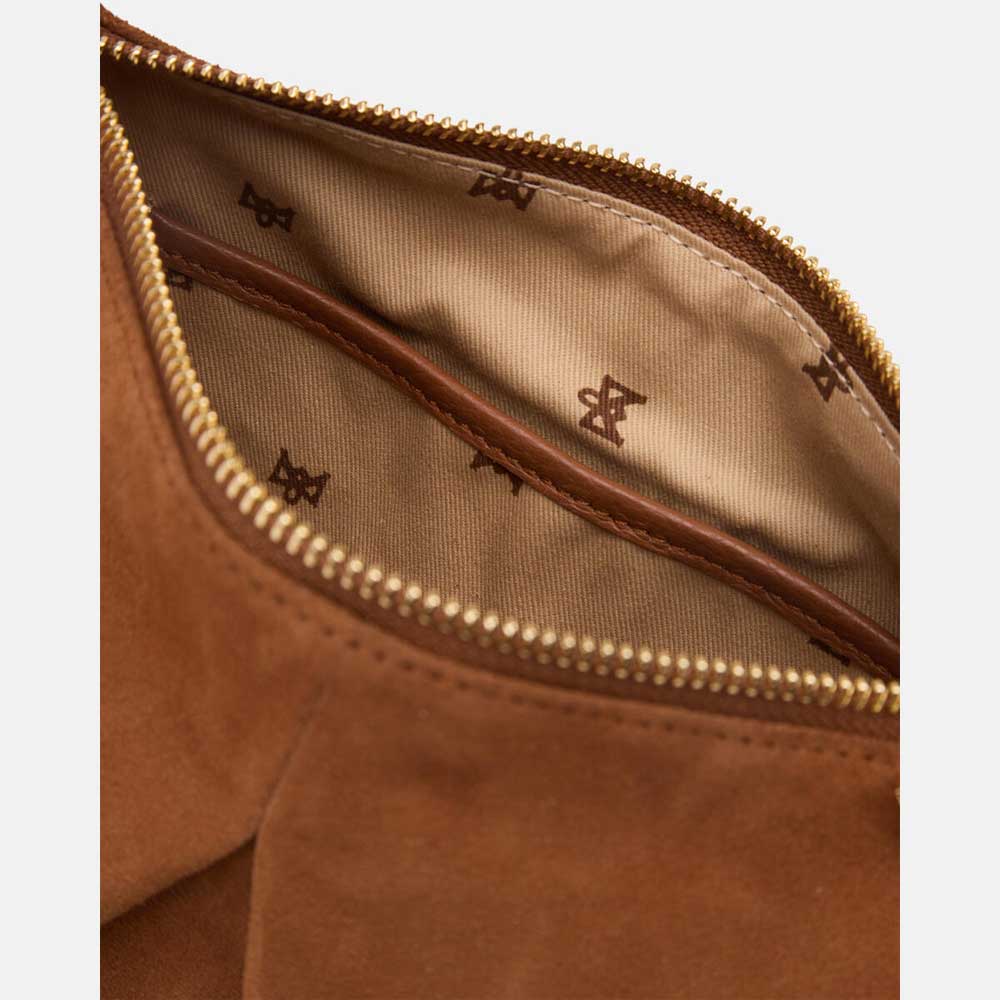 Cuoieria Fiorentina | Pouch Folk Emma in Pelle Scamosciata| Caramel