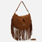 Cuoieria Fiorentina | Pouch Folk Emma in Pelle Scamosciata| Caramel