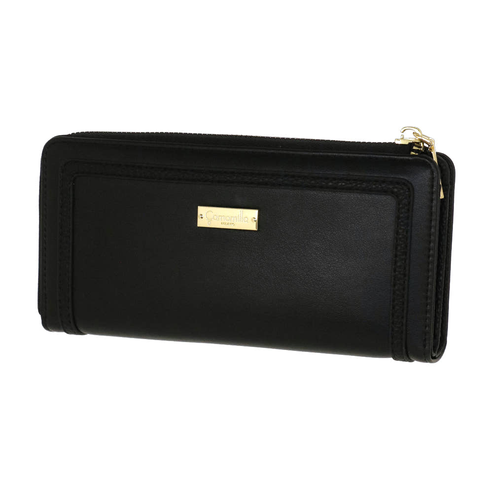 Camomilla Milano | Portafoglio Zip L Ottavia Nero Doppia Texture