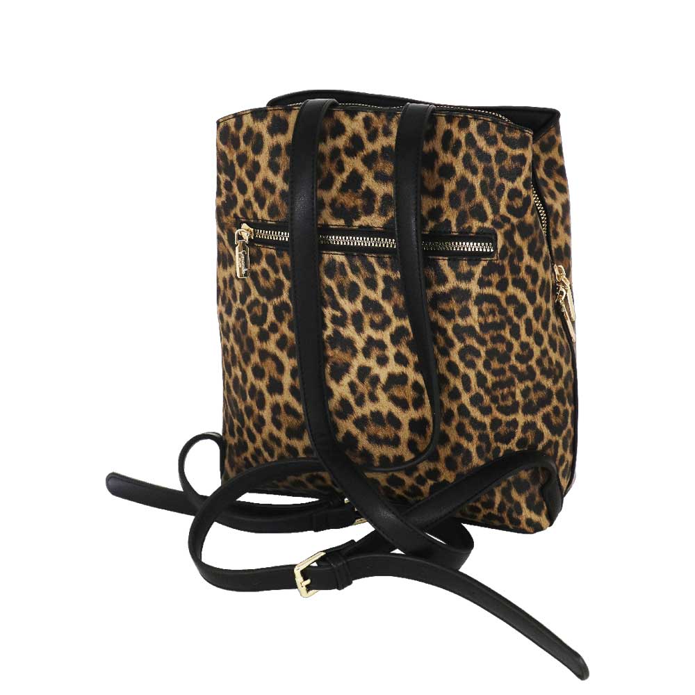 Camomilla Milano | Zaino Jill Leopardato Nero con Cuore