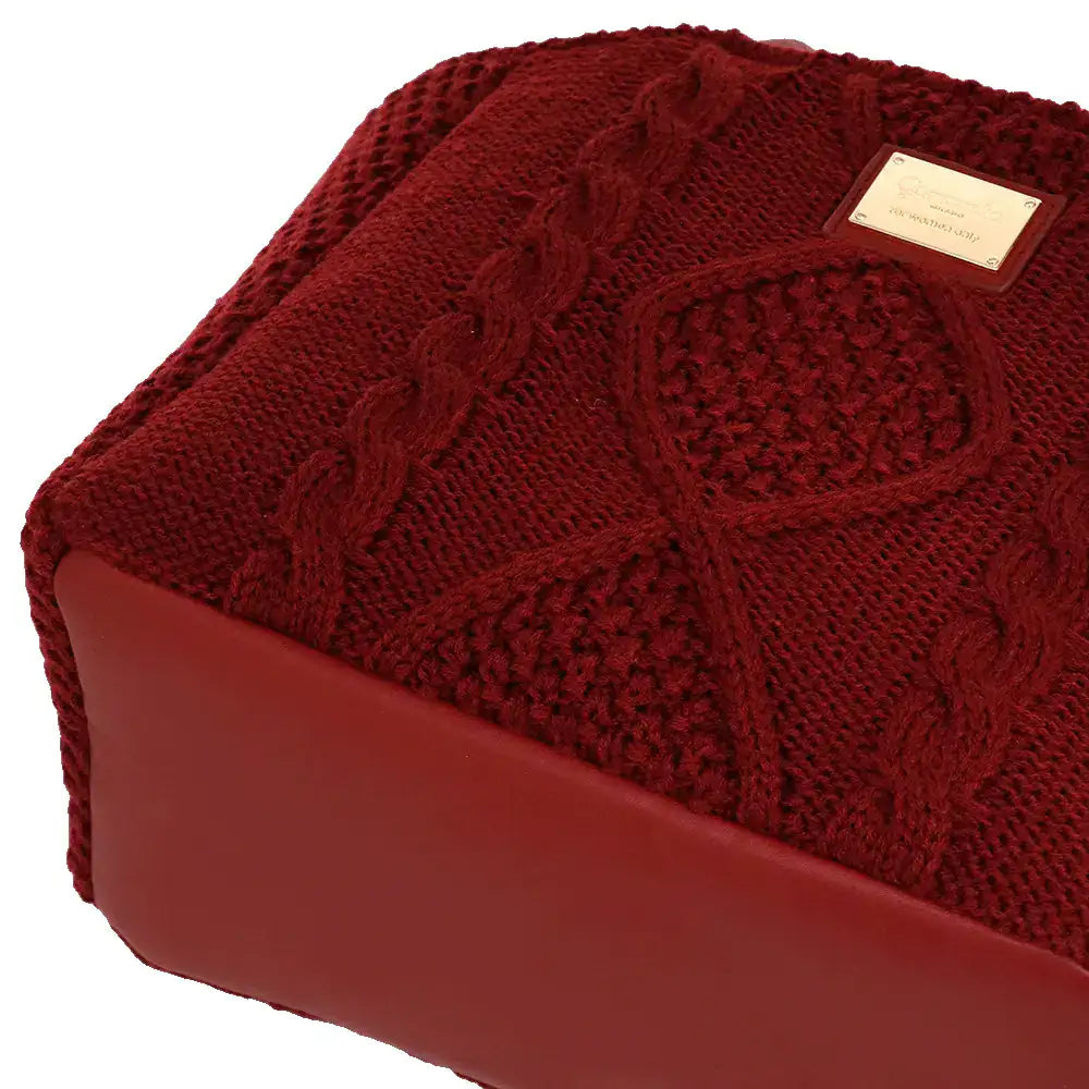 Camomilla Milano | Borsa a Mano M Tricot Chalet Burgundy in Lana