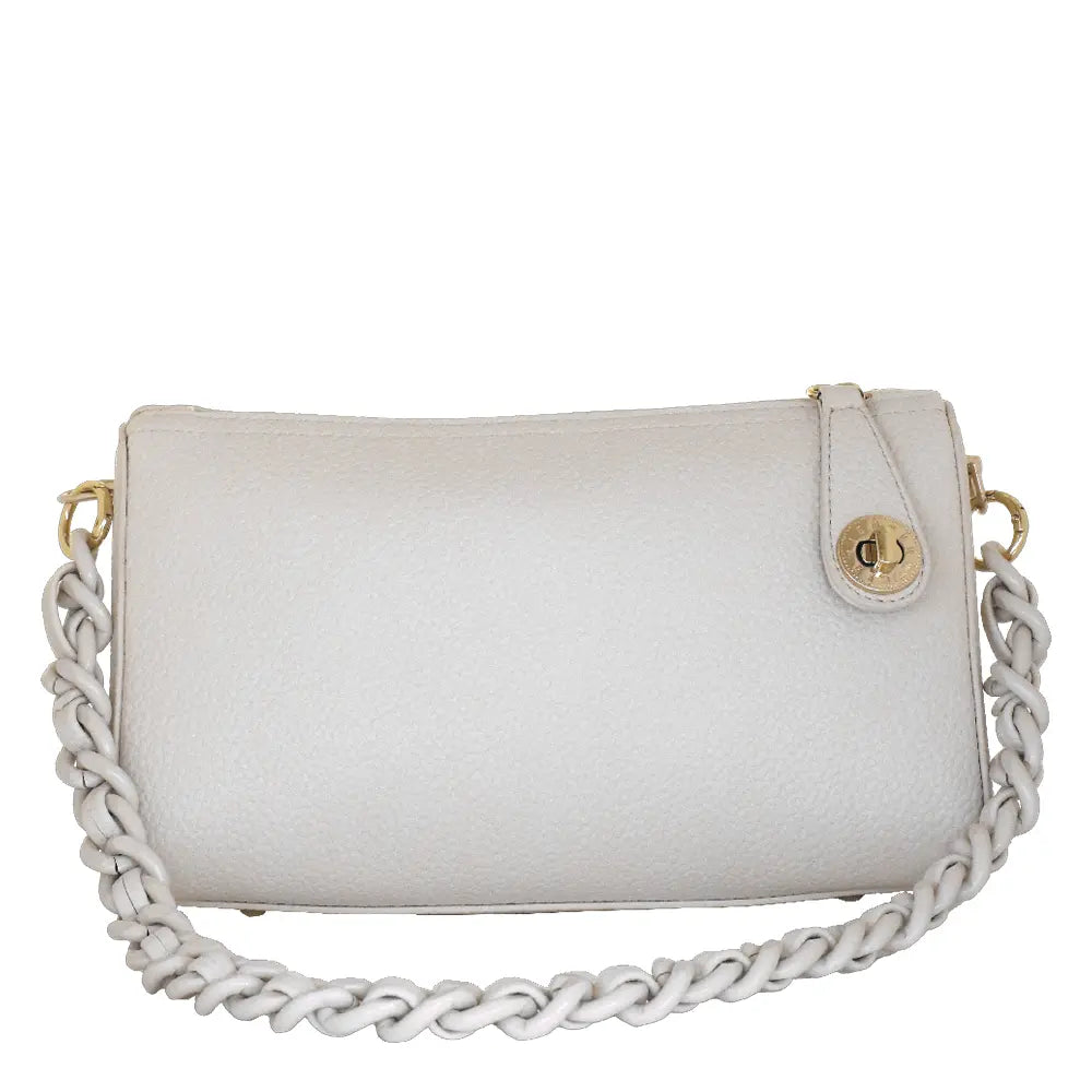 Camomilla Milano | Borsa Spalla Chewing Bag Bianco | Mini Bauletto Martellato