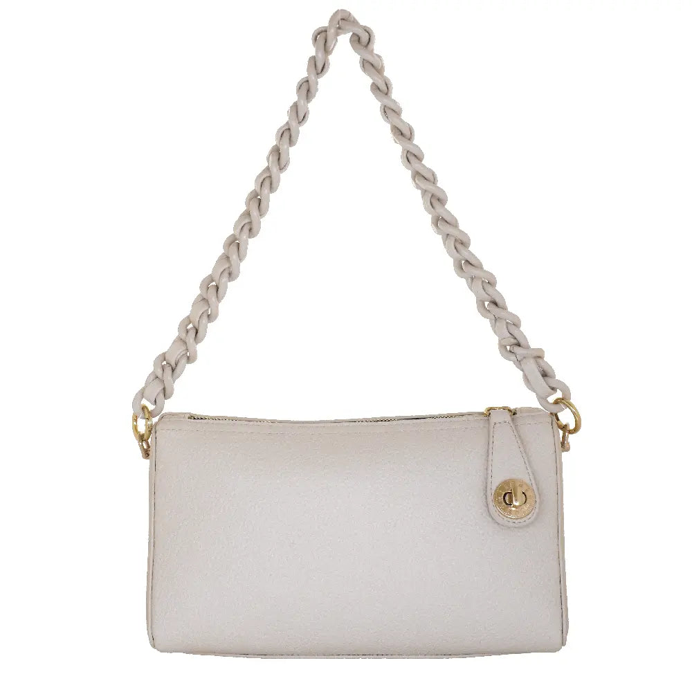 Camomilla Milano | Borsa Spalla Chewing Bag Bianco | Mini Bauletto Martellato