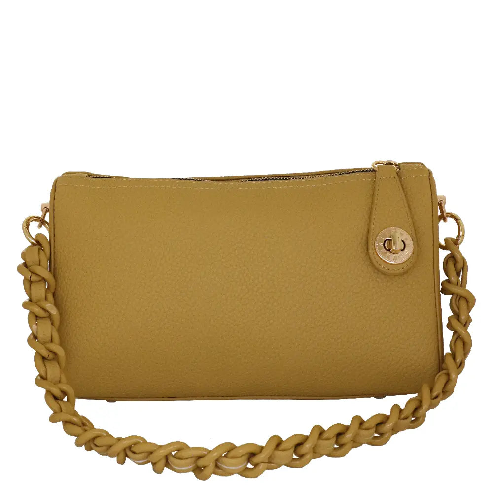Camomilla Milano | Borsa Spalla Chewing Bag Giallo | Mini Bauletto Martellato