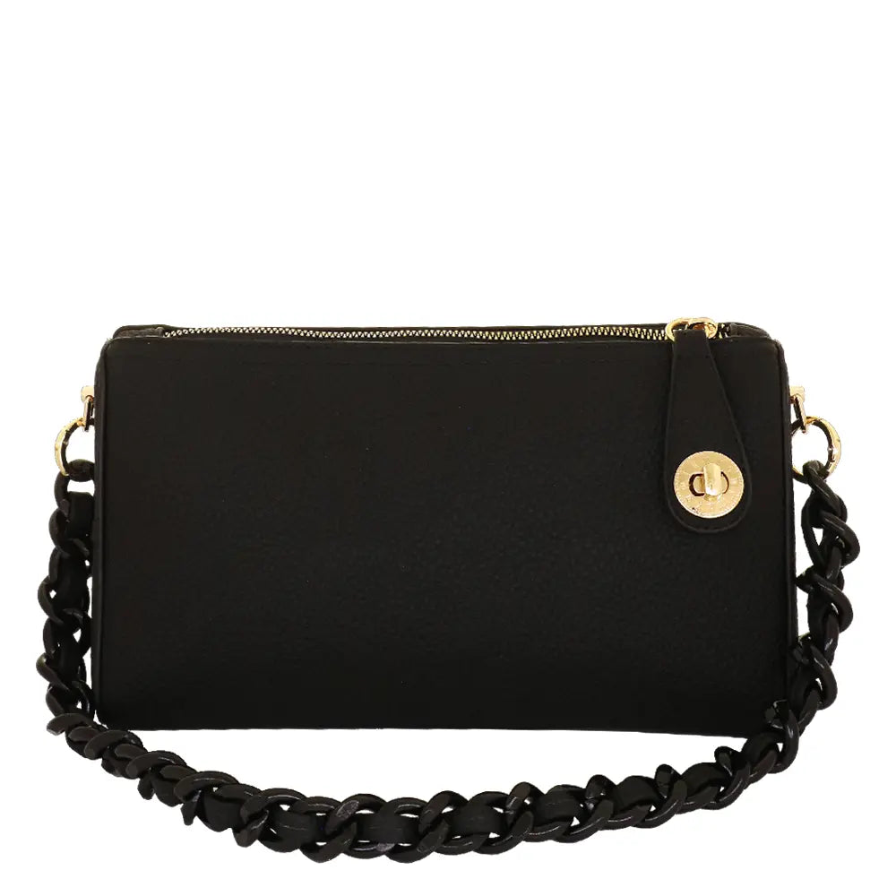 Camomilla Milano | Borsa Spalla Chewing Bag Nero | Mini Bauletto Martellato
