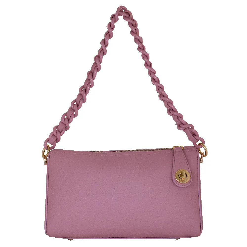 Camomilla Milano | Borsa Spalla Chewing Bag Rosa | Mini Bauletto Martellato