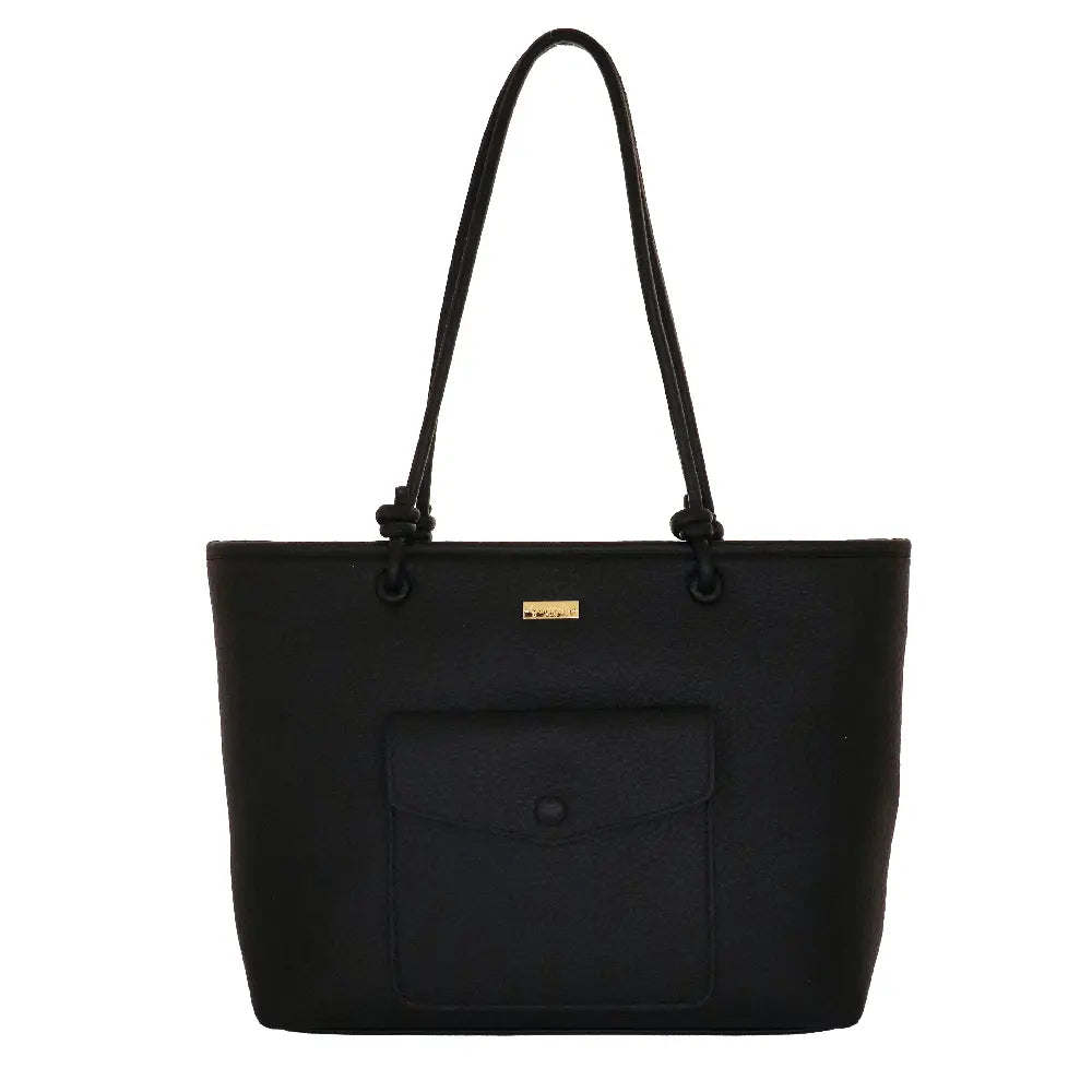 Camomilla Milano | Borsa Spalla Love Letter Nero | Shopping Bag Martellata