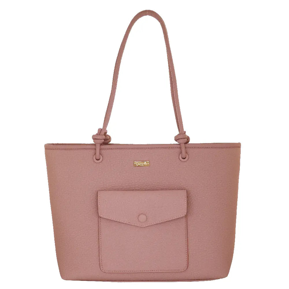 Camomilla Milano | Borsa Spalla Love Letter Rosa | Shopping Bag Martellata