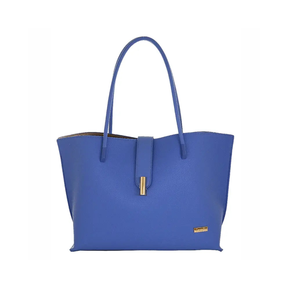 Camomilla Milano | Borsa Spalla Pop Candy Blu | Mix Similpelle Martellata e Liscia