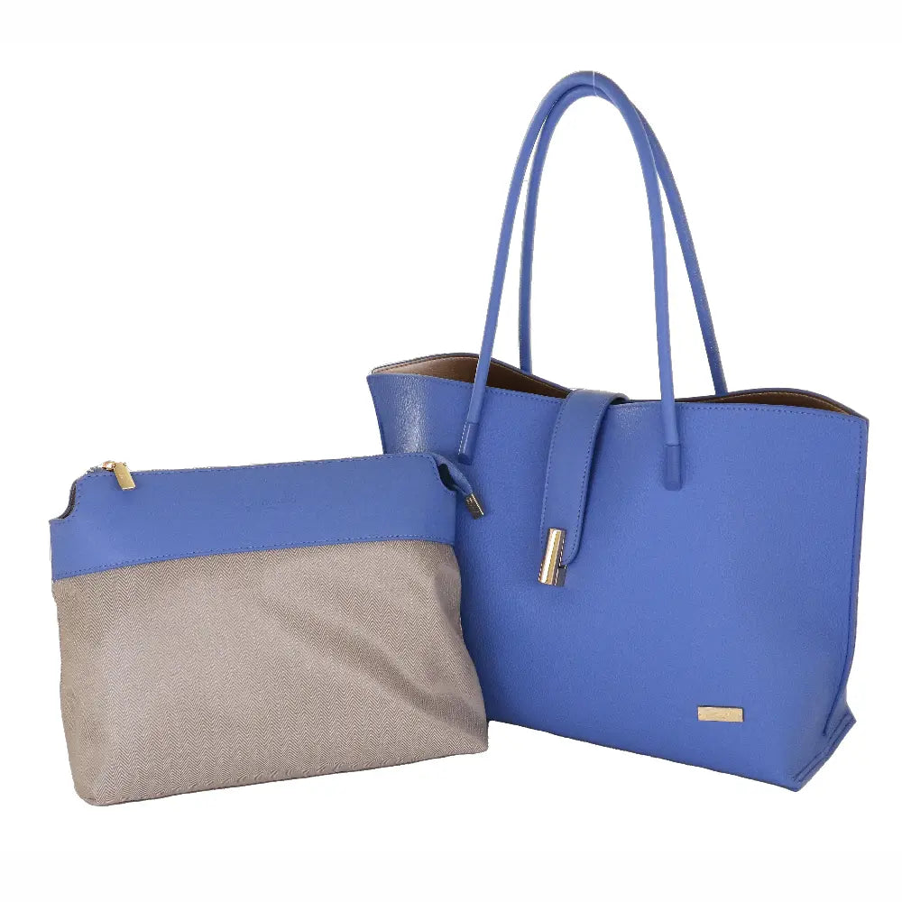 Camomilla Milano | Borsa Spalla Pop Candy Blu | Mix Similpelle Martellata e Liscia