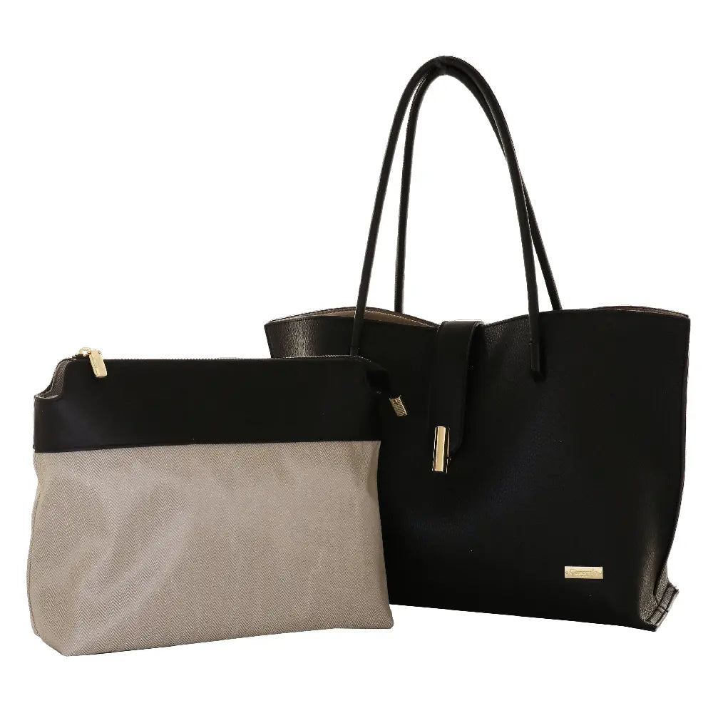 Camomilla Milano | Borsa Spalla Pop Candy Nero | Mix Similpelle Martellata e Liscia