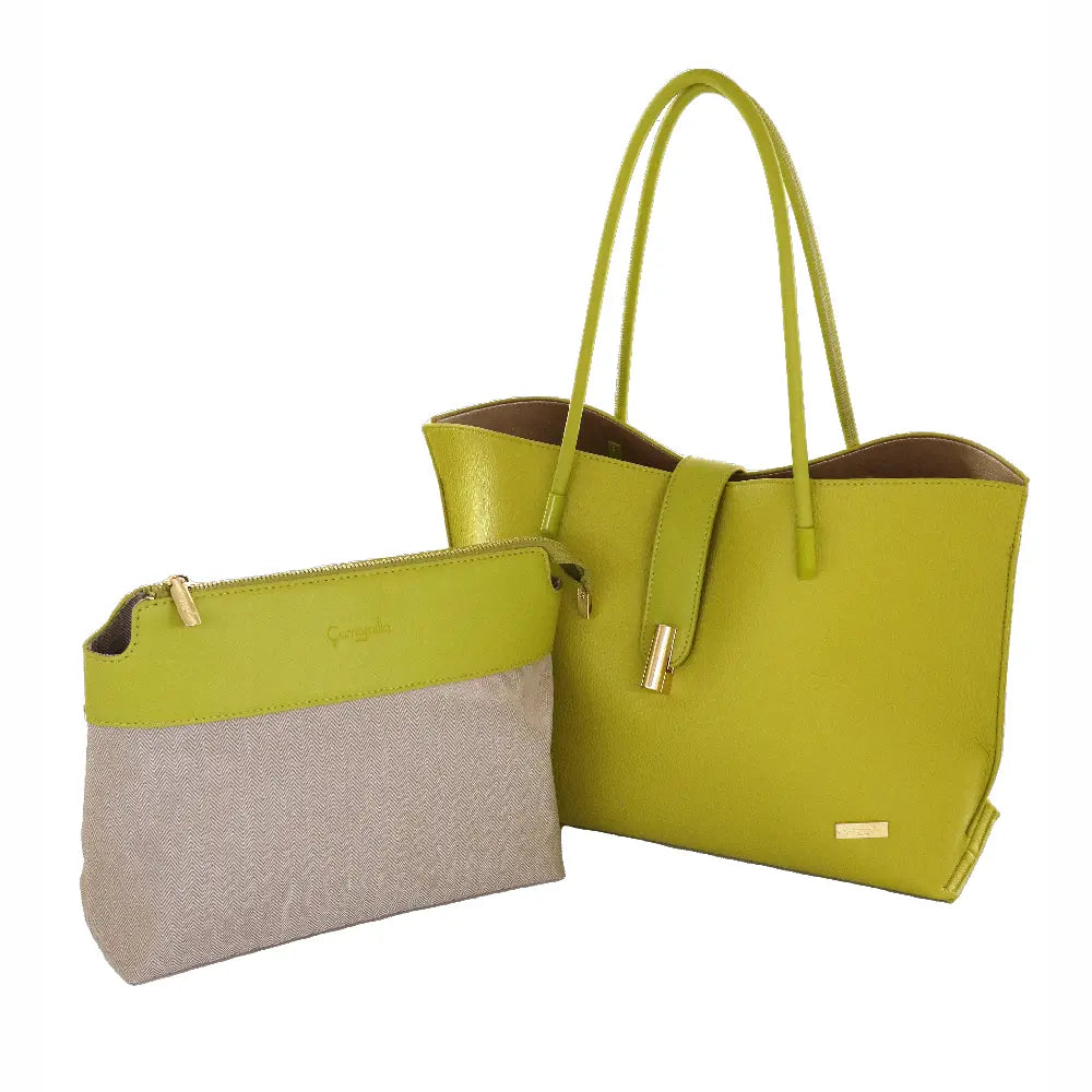 Camomilla Milano | Borsa Spalla Pop Candy Verde | Mix Similpelle Martellata e Liscia