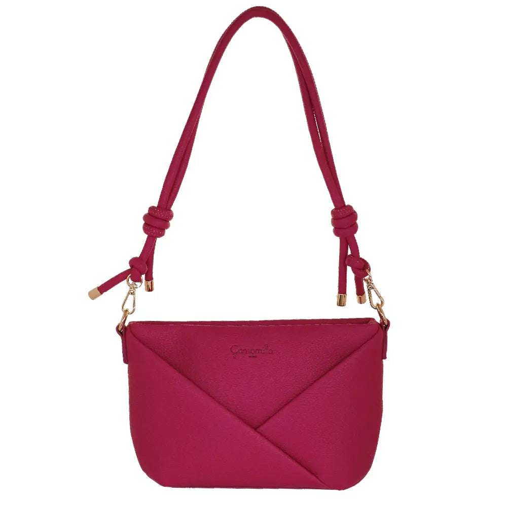 Camomilla Milano | Borsa Tracolla Glassé Fucsia | Stile Nautico con Corda
