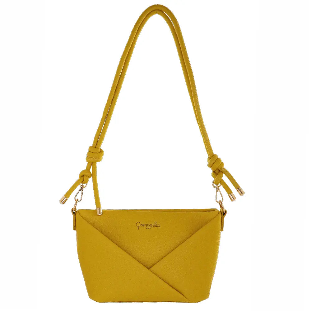 Camomilla Milano | Borsa Tracolla Glassé Giallo | Stile Nautico con Corda