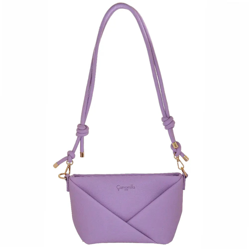 Camomilla Milano | Borsa Tracolla Glassé Lilla | Stile Nautico con Corda