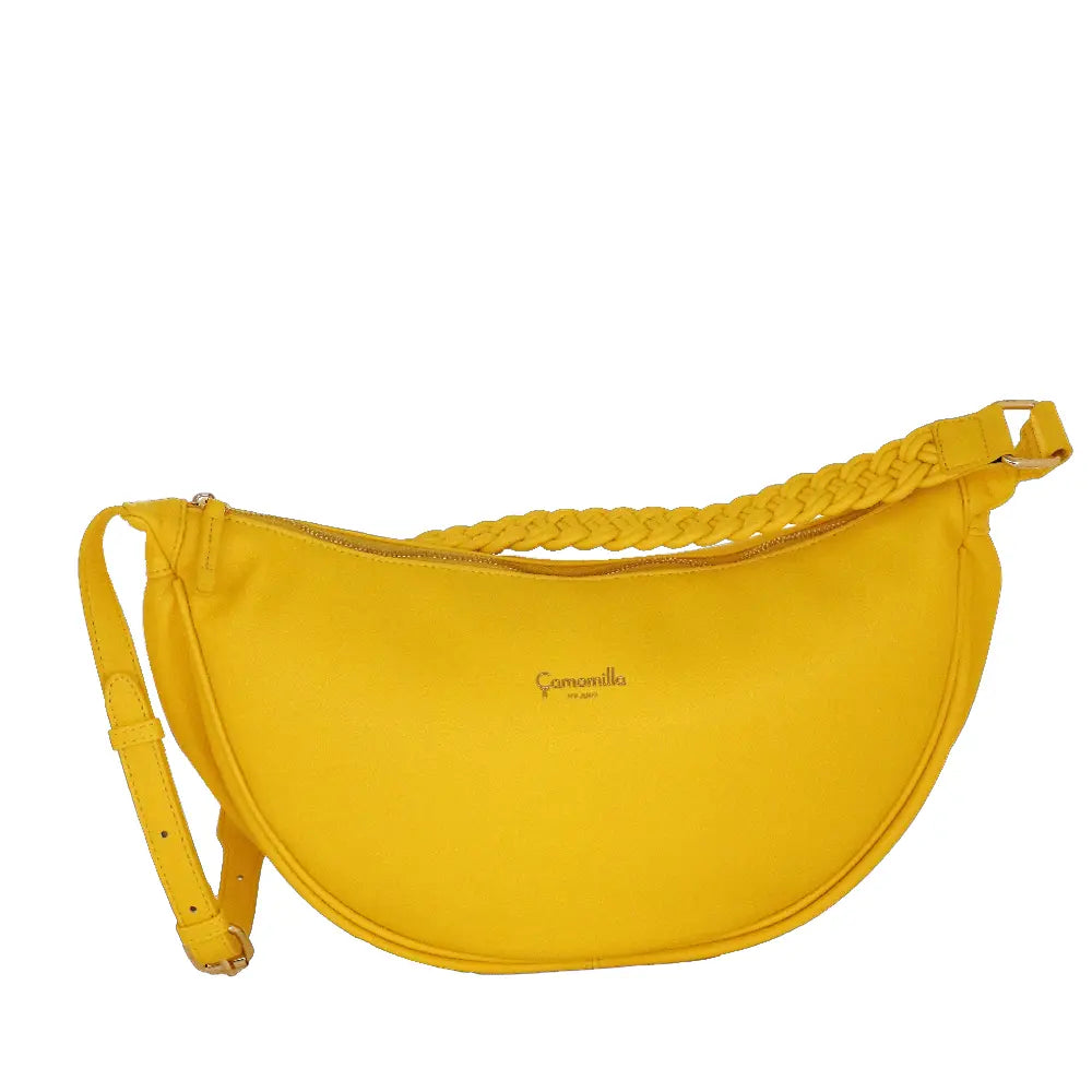 Camomilla Milano | Borsa Tracolla L Jelly Bag Gialla | Mezzaluna Intrecciata