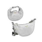 Camomilla Milano | Borsa Tracolla M Lulu Argento | Mezzaluna Scintillante
