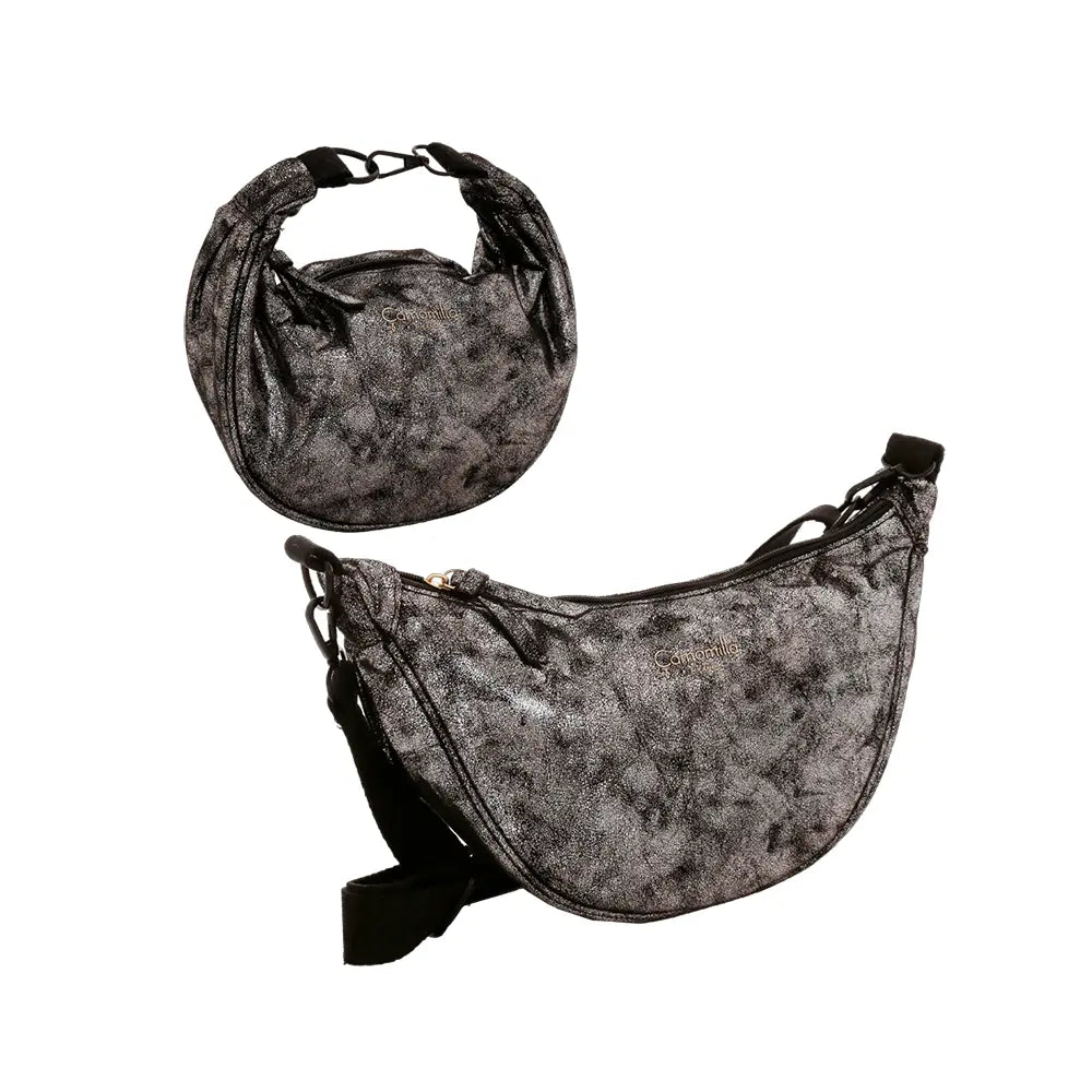 Camomilla Milano | Borsa Tracolla M Lulu Nera | Mezzaluna Luccicante
