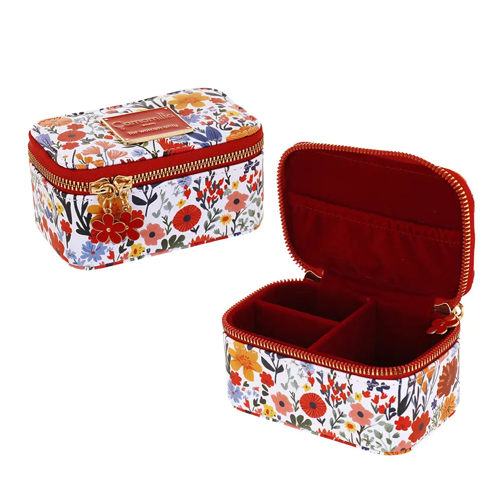 Camomilla Milano | Box Portagioie S Sweet Bloom Rosso | Organizer Gioielli Floreale e Vichy
