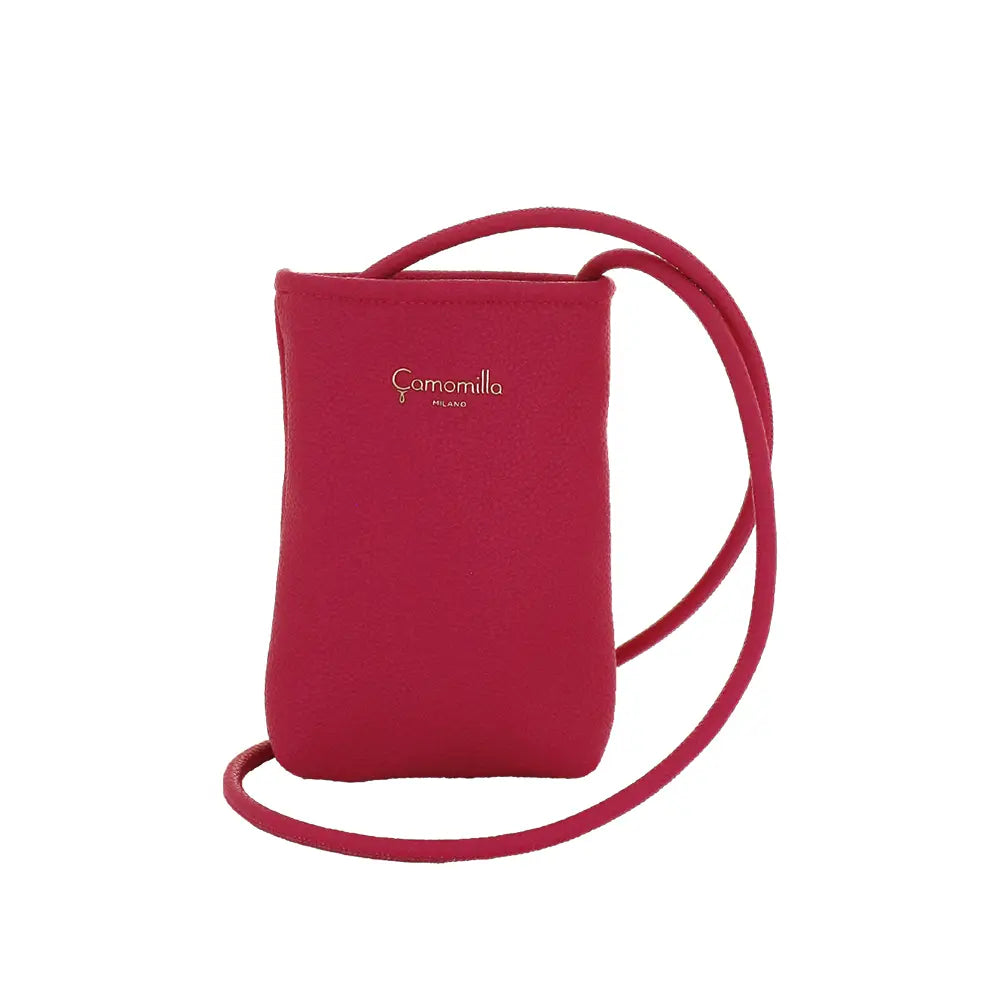 Camomilla Milano | Portacellulare Glassé Fucsia | Pochette con Tracolla Martellata