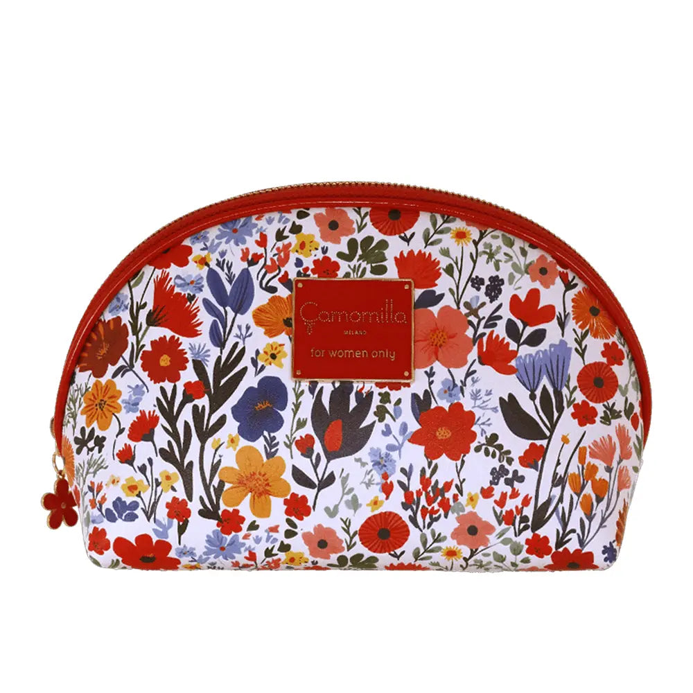 Camomilla Milano | Pouch M Sweet Bloom Rosso | Bustina Beauty Floreale e Vichy