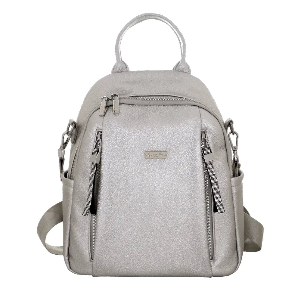 Camomilla Milano | Zaino Casual Frizzy Argento | Zainetto con Dettagli Brillanti