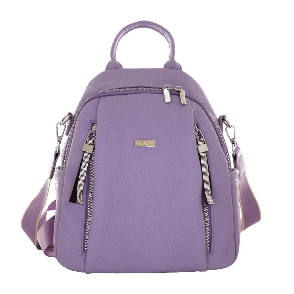 Camomilla Milano | Zaino Casual Frizzy Lilla | Zainetto Glamour con Dettagli Brillanti