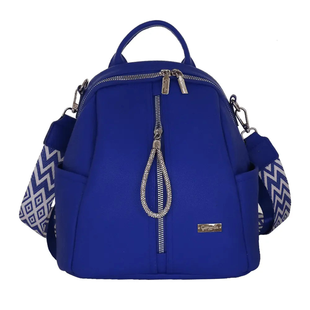Camomilla Milano | Zaino City Frizzy Blu | Zainetto Compatto con Dettagli Brillanti