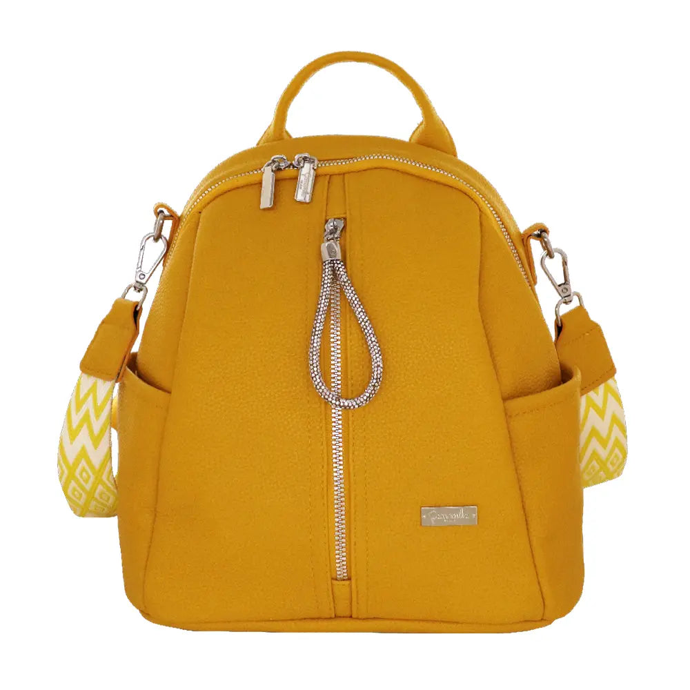 Camomilla Milano | Zaino City Frizzy Giallo | Zainetto Compatto con Dettagli Brillanti