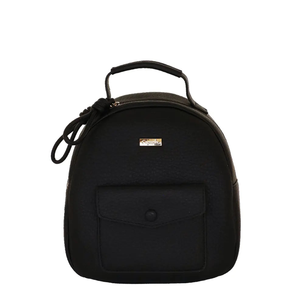 Camomilla Milano | Zaino Love Letter Nero | Backpack in Pelle Sintetica Martellata