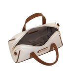 Camomilla Milano | Borsa Mano M Toffee Bianco | Bauletto Strutturato con Finiture Marroni
