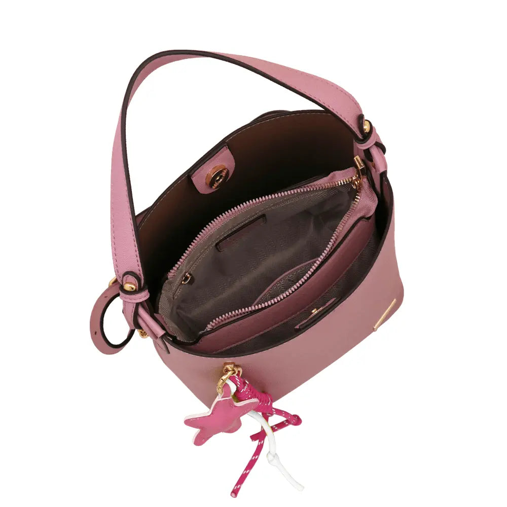 Camomilla Milano | Borsa Secchiello Ice Lolly Rosa | Texture Caviar con Charm