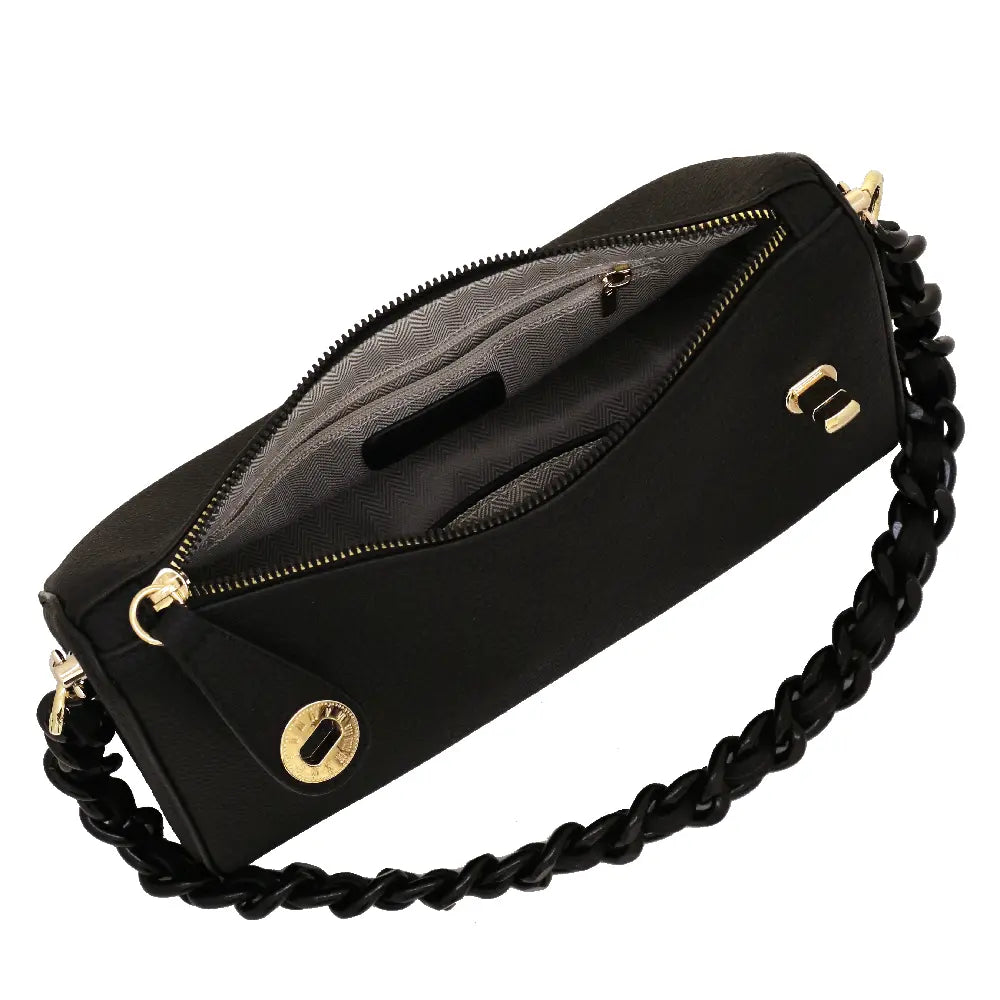 Camomilla Milano | Borsa Spalla Chewing Bag Nero | Mini Bauletto Martellato