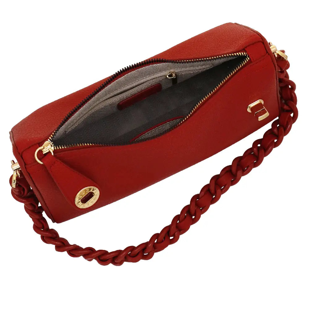 Camomilla Milano | Borsa Spalla Chewing Bag Rosso | Mini Bauletto Martellato