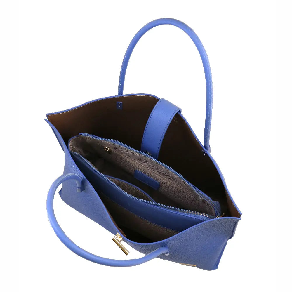 Camomilla Milano | Borsa Spalla Pop Candy Blu | Mix Similpelle Martellata e Liscia