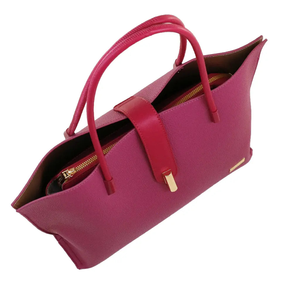 Camomilla Milano | Borsa Spalla Pop Candy Fucsia | Mix Similpelle Martellata e Liscia