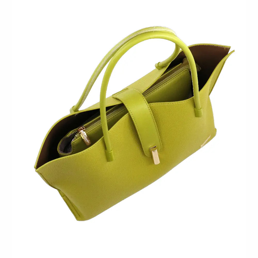 Camomilla Milano | Borsa Spalla Pop Candy Verde | Mix Similpelle Martellata e Liscia