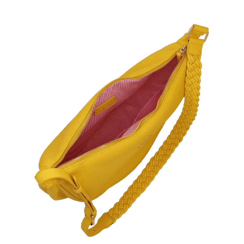 Camomilla Milano | Borsa Tracolla L Jelly Bag Gialla | Mezzaluna Intrecciata