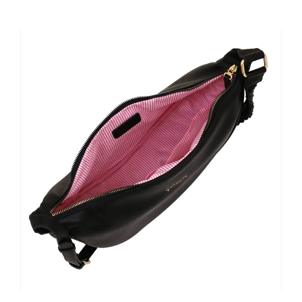 Camomilla Milano | Borsa Tracolla L Jelly Bag Nero | Design Mezzaluna