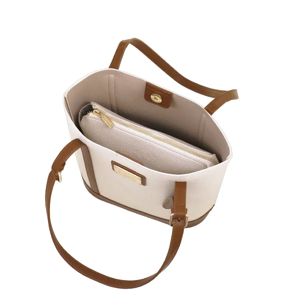 Camomilla Milano | Borsa a Spalla Toffee Bianco | Sportina in Similpelle
