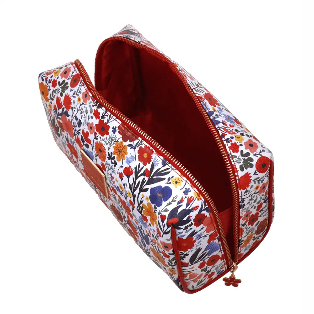 Camomilla Milano | Necessaire L Sweet Bloom Rosso | Beauty Case Capiente Floreale e Vichy