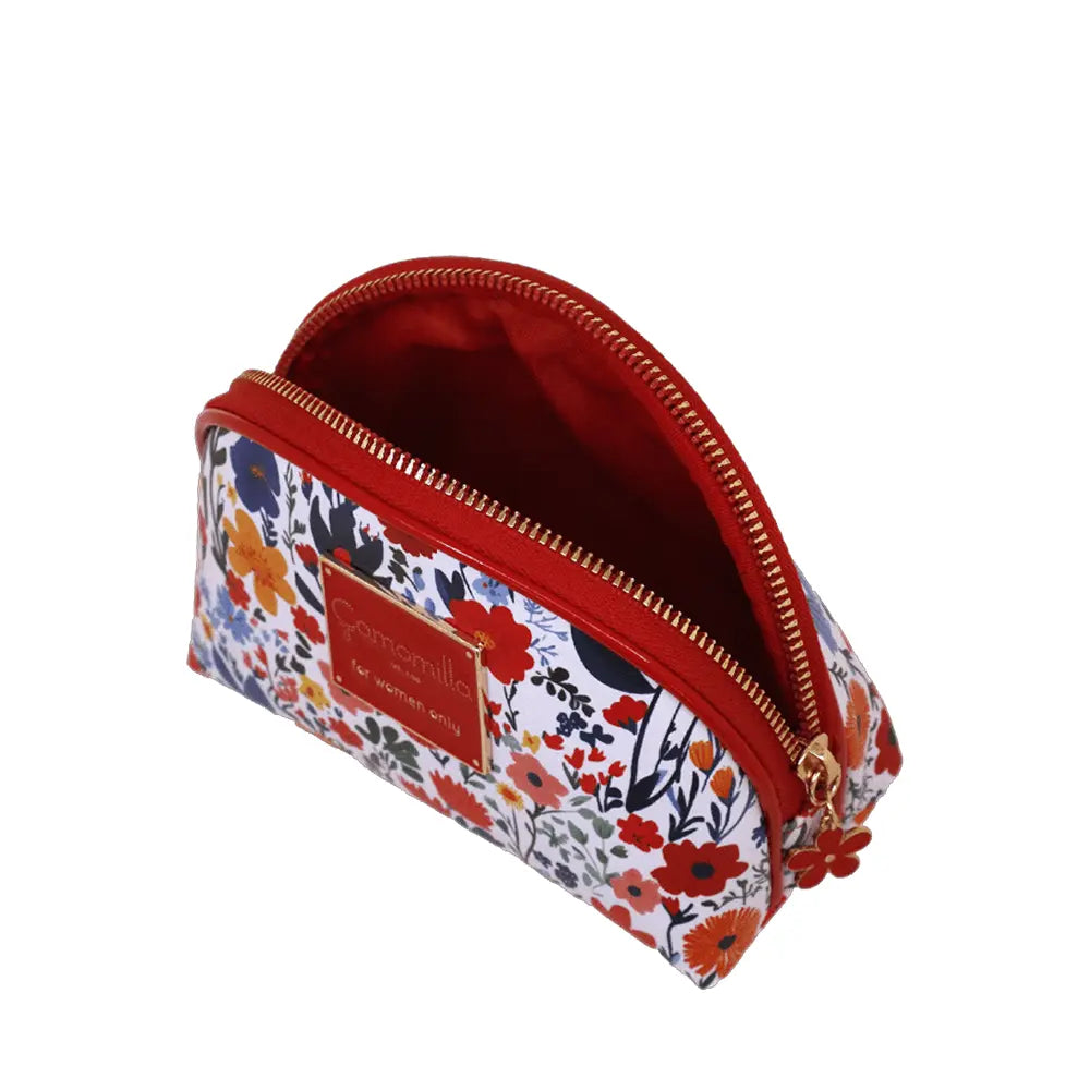 Camomilla Milano | Pouch S Sweet Bloom Rosso | Pochette con Stampa Floreale